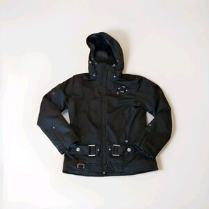 Nils Winter Jacket Womens 10 Black Ski Snowboard Insulated Waterproof Hooded